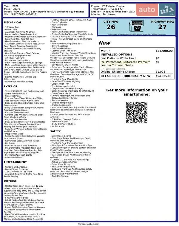 Внедорожник / Кроссовер Acura MDX 2019 в Одессе документ 2 фото Внедорожник / Кроссовер Acura MDX 2019 в Одессе документ