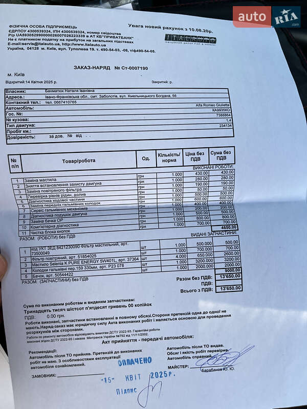 Хэтчбек Alfa Romeo Giulietta 2015 в Киеве