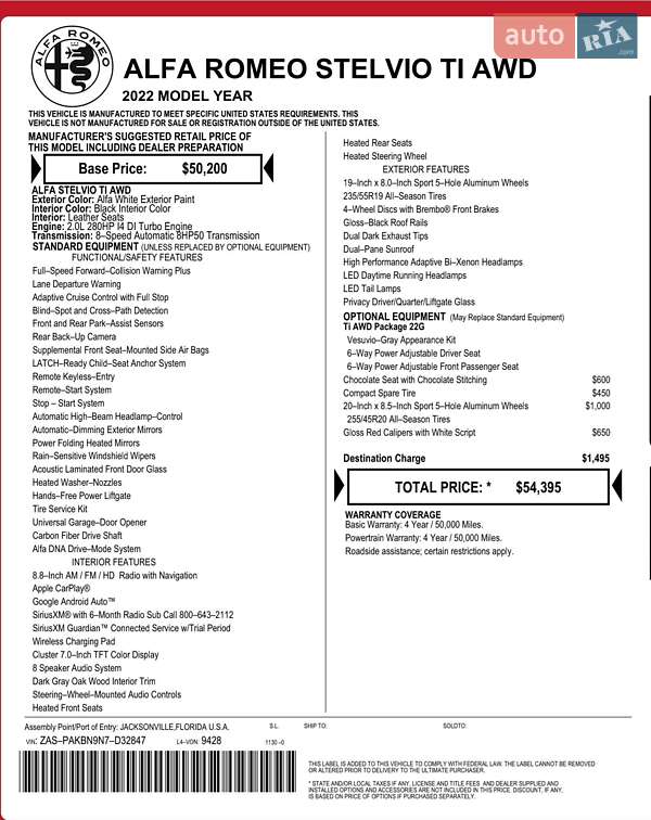 Внедорожник / Кроссовер Alfa Romeo Stelvio 2021 в Черновцах