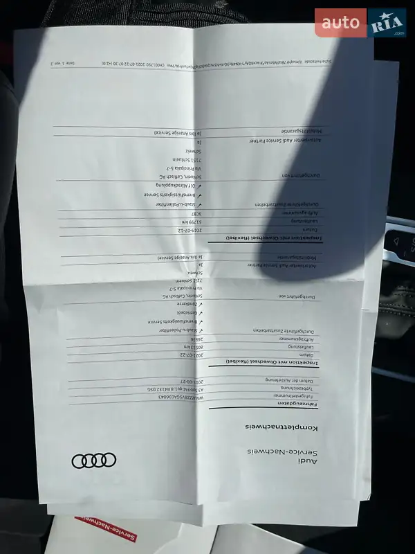 Хэтчбек Audi A3 2015 в Ужгороде документ