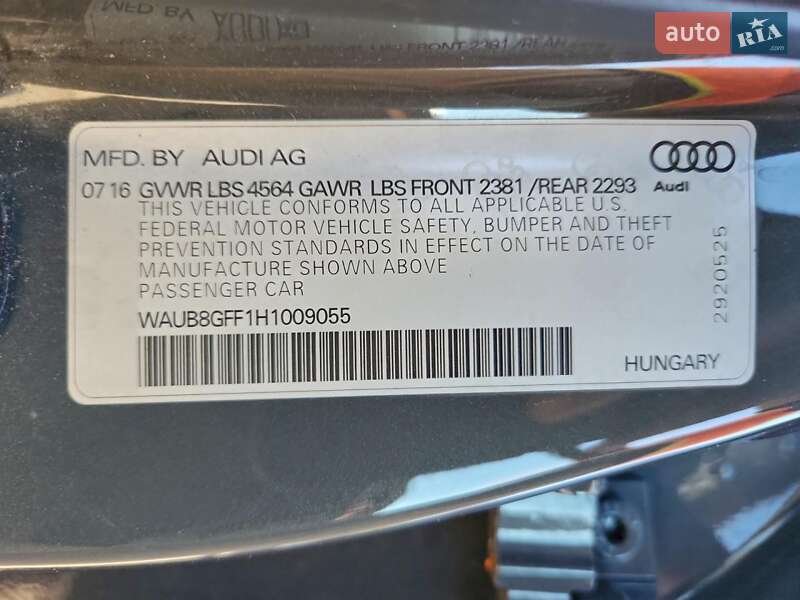 Седан Audi A3 2016 в Львове