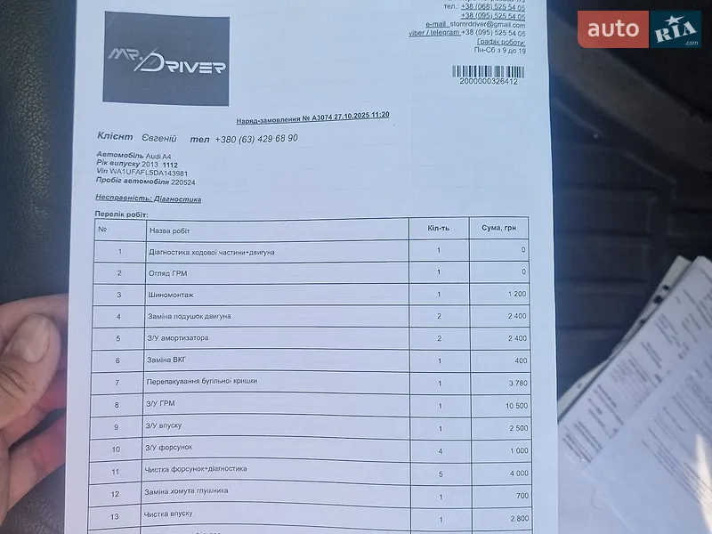Универсал Audi A4 Allroad 2012 в Киеве документ