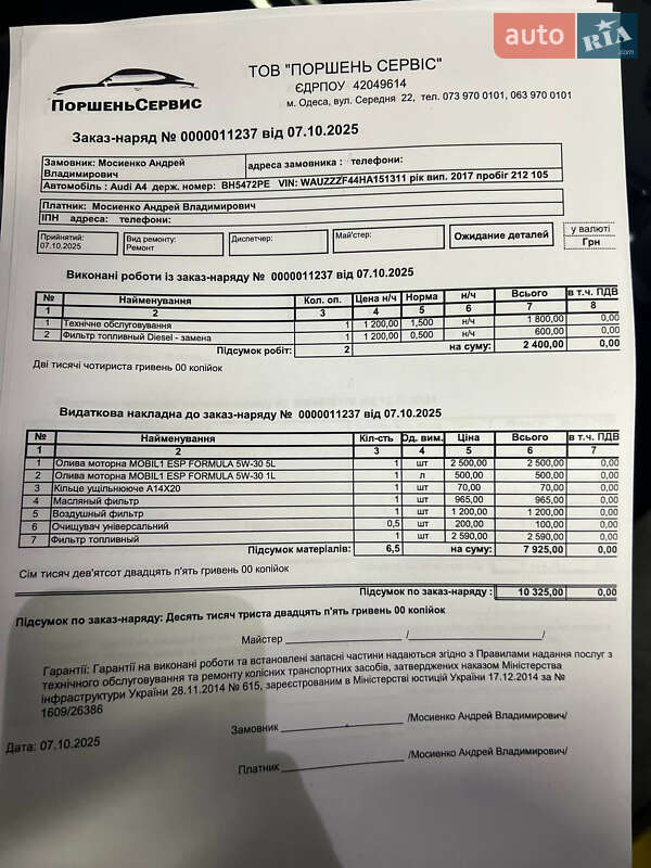 Универсал Audi A4 2017 в Одессе