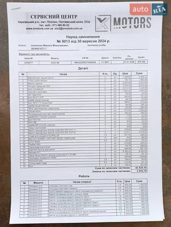 Універсал Audi A4 2006 в Дніпрі документ 3 фото Універсал Audi A4 2006 в Дніпрі документ