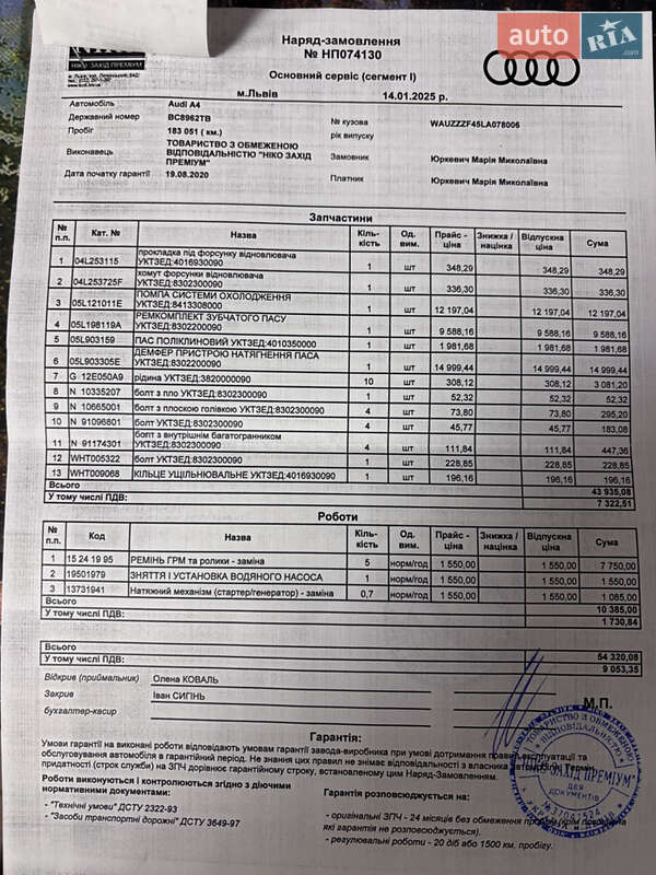 Универсал Audi A4 2020 в Старом Самборе