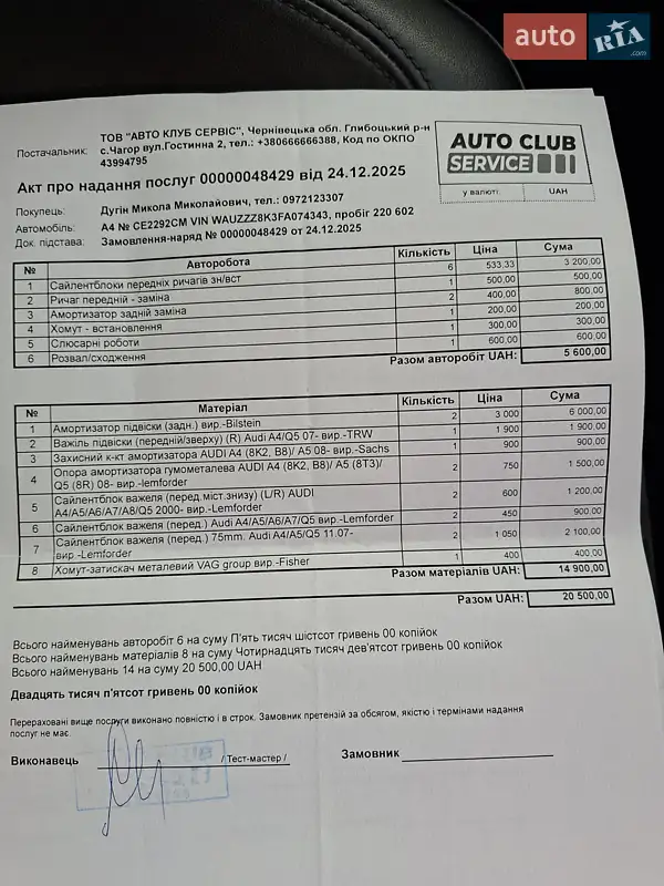 Универсал Audi A4 2014 в Черновцах документ