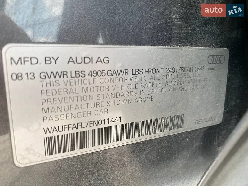 Audi A4 2013 VIN WAUFFAFL7EN011441 фото оголошення 29 з 80