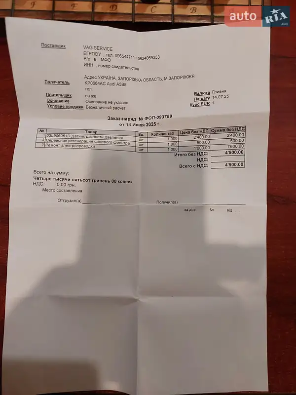 Лифтбек Audi A5 2015 в Запорожье документ 4 фото Лифтбек Audi A5 2015 в Запорожье документ