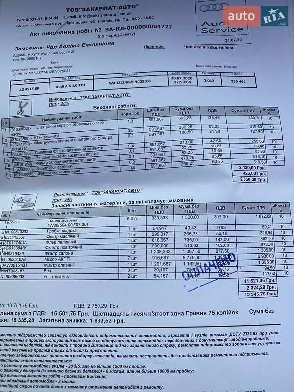 Универсал Audi A6 2013 в Хусте