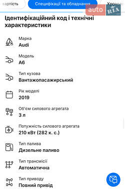 Универсал Audi A6 2019 в 