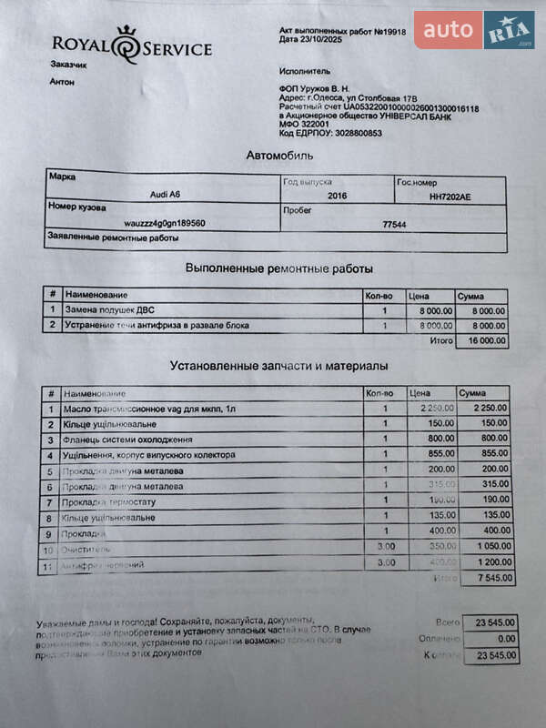 Седан Audi A6 2016 в Киеве