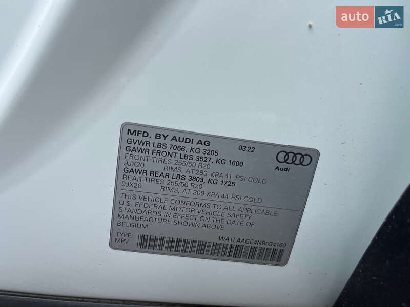 Внедорожник / Кроссовер Audi e-tron 2022 в Золочеве