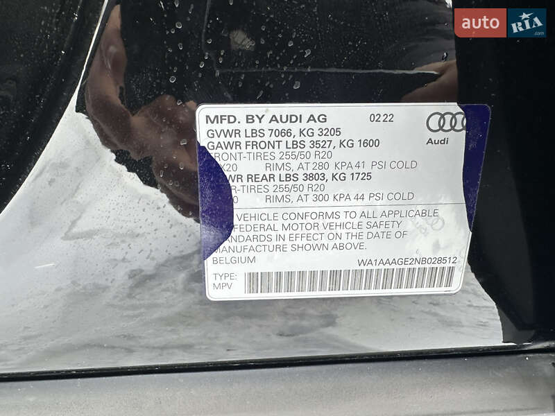 Внедорожник / Кроссовер Audi e-tron 2022 в Сарнах фото 10 Внедорожник / Кроссовер Audi e-tron 2022 в Сарнах