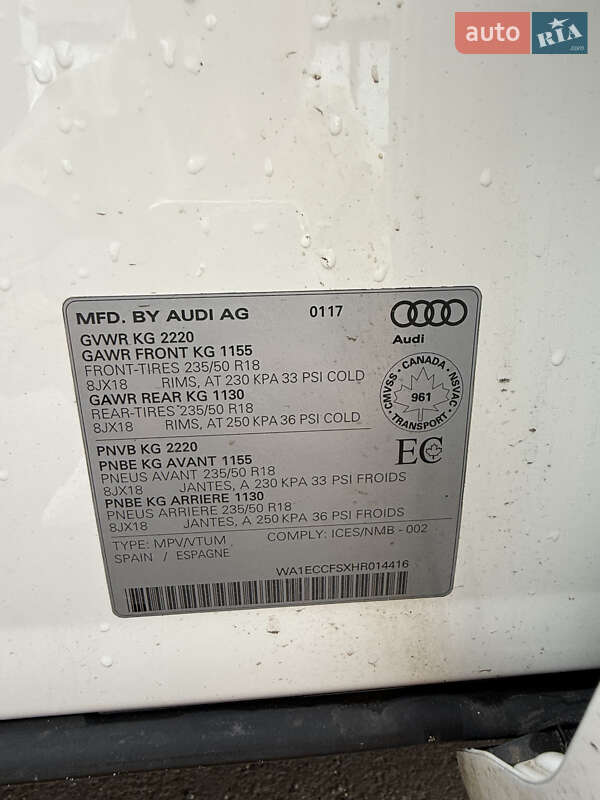 Позашляховик / Кросовер Audi Q3 2017 в Харкові