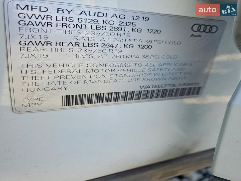 Внедорожник / Кроссовер Audi Q3 2020 в Львове