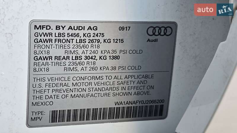 Внедорожник / Кроссовер Audi Q5 2017 в Львове