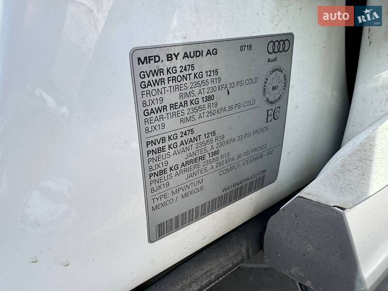 Внедорожник / Кроссовер Audi Q5 2018 в Луцке