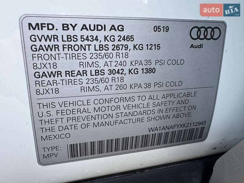 Позашляховик / Кросовер Audi Q5 2019 в Дніпрі