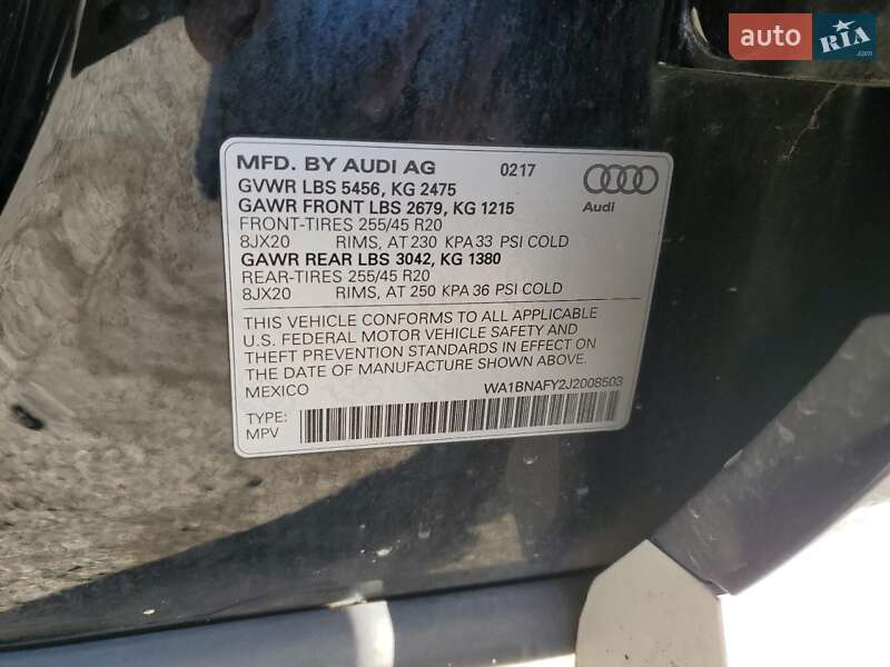Внедорожник / Кроссовер Audi Q5 2018 в Одессе