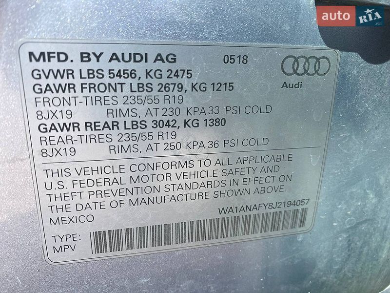 Внедорожник / Кроссовер Audi Q5 2018 в Львове