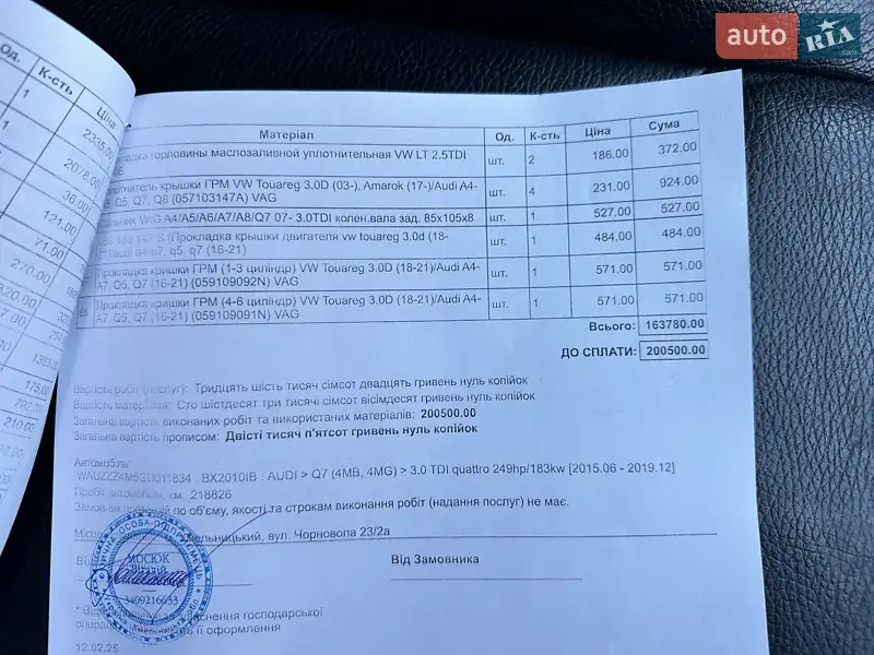 Позашляховик / Кросовер Audi Q7 2015 в Хмельницькому документ