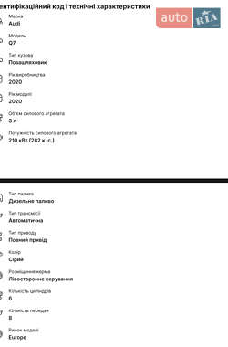 Внедорожник / Кроссовер Audi Q7 2020 в 