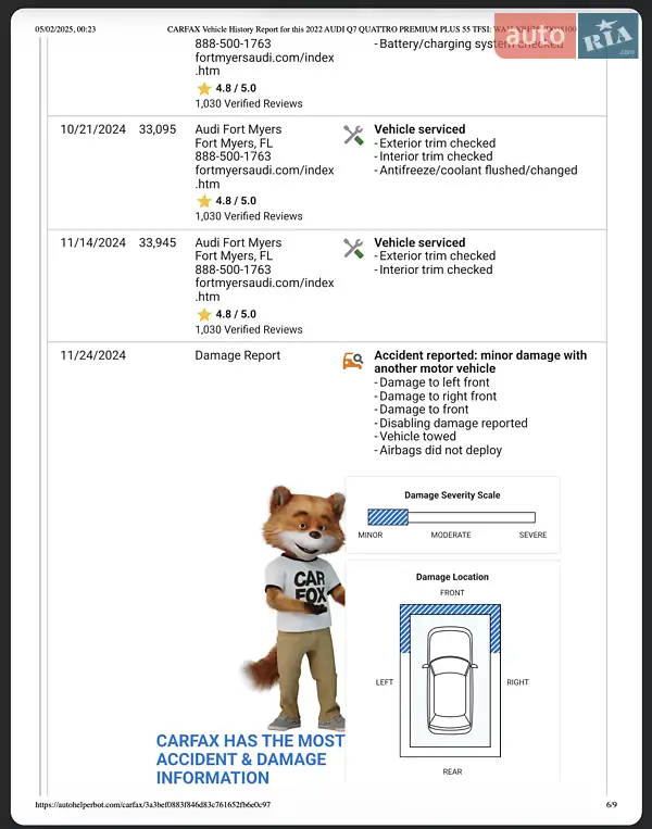 Внедорожник / Кроссовер Audi Q7 2021 в Львове документ