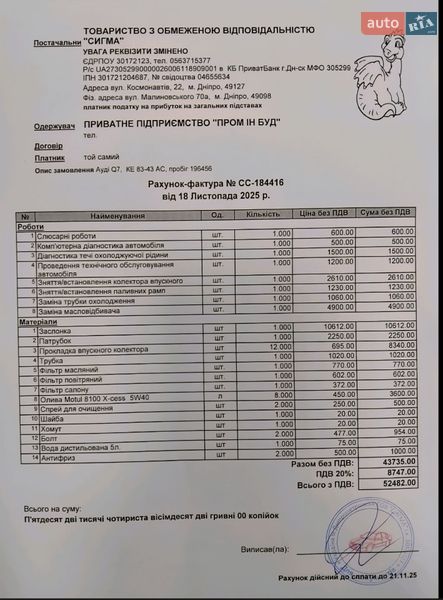 Внедорожник / Кроссовер Audi Q7 2013 в Днепре