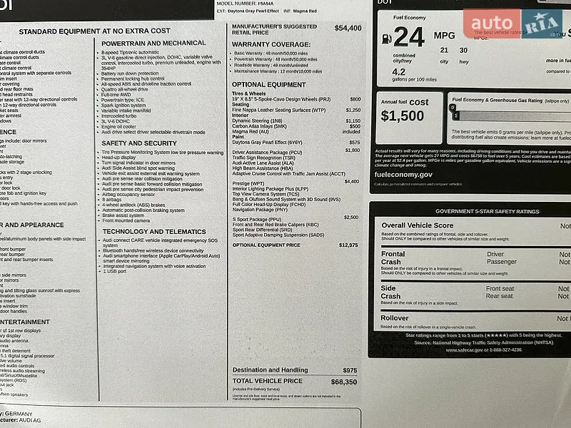 Купе Audi S5 2017 в Чернівцях документ