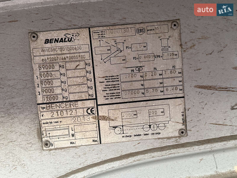 Самосвал полуприцеп Benalu Benalu 2013 в Староконстантинове