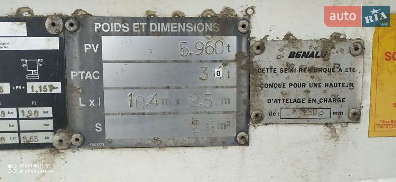 Самосвал полуприцеп Benalu TF34C1 1995 в Прилуках фото 10 Самосвал полуприцеп Benalu TF34C1 1995 в Прилуках