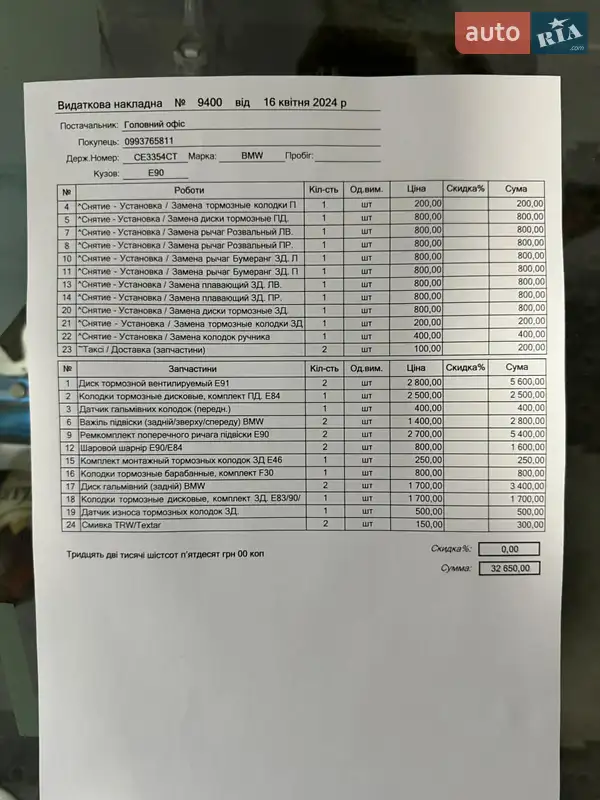 Седан BMW 3 Series 2010 в Черновцах документ