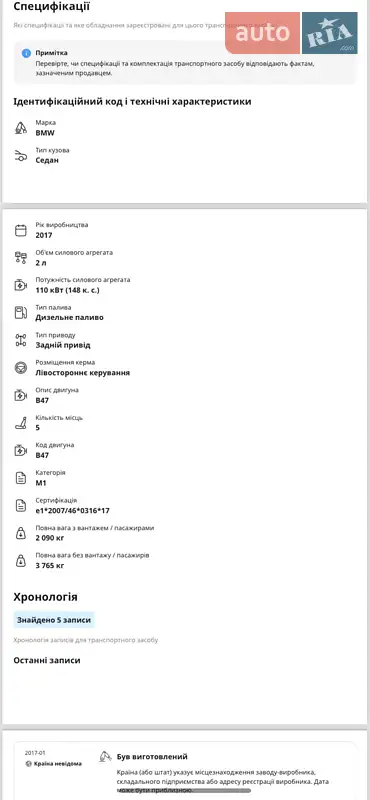 Купе BMW 4 Series Gran Coupe 2017 в Киеве документ