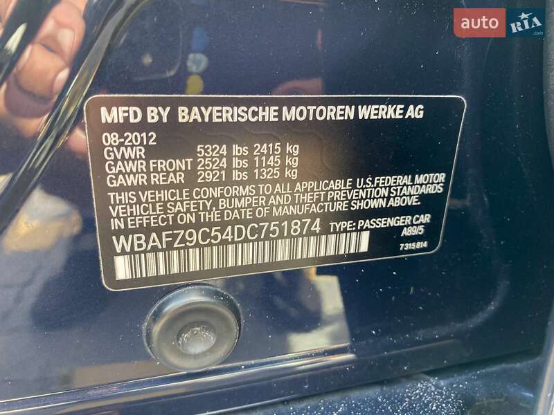 Седан BMW 5 Series 2012 в Львове