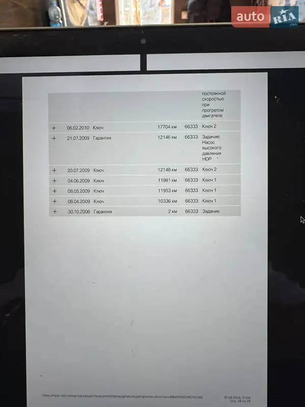 Седан BMW 5 Series 2008 в Виннице документ