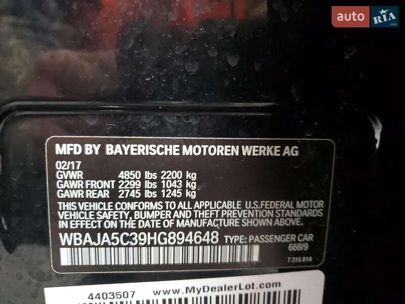 Седан BMW 5 Series 2017 в Ровно