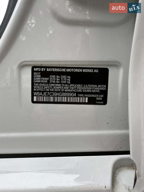 Седан BMW 5 Series 2017 в Броварах