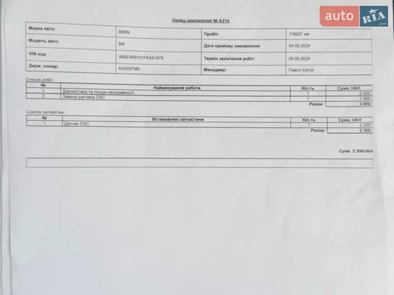 Купе BMW M4 2015 в Киеве документ