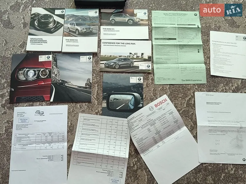 Внедорожник / Кроссовер BMW X3 2012 в Запорожье документ