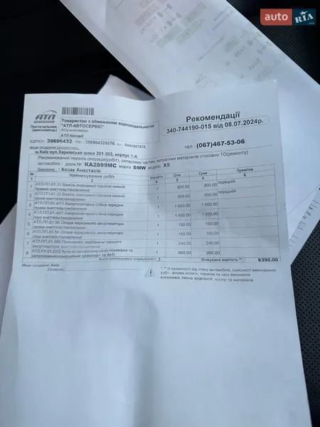 Внедорожник / Кроссовер BMW X5 2016 в Киеве документ