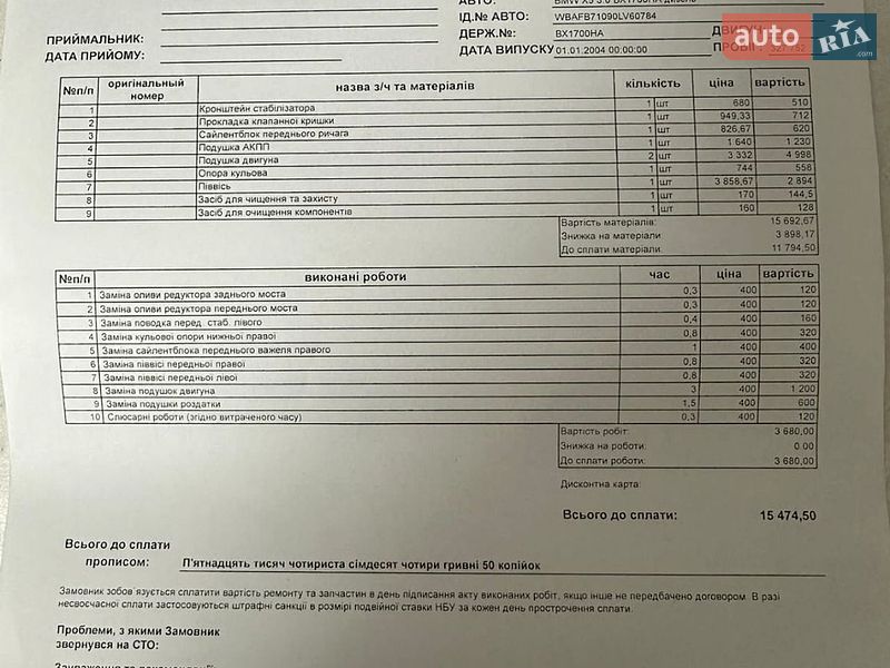 Позашляховик / Кросовер BMW X5 2004 в Кременчуці
