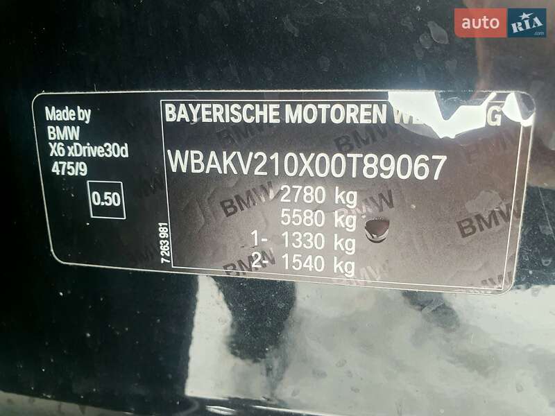 Внедорожник / Кроссовер BMW X6 2016 в Киеве