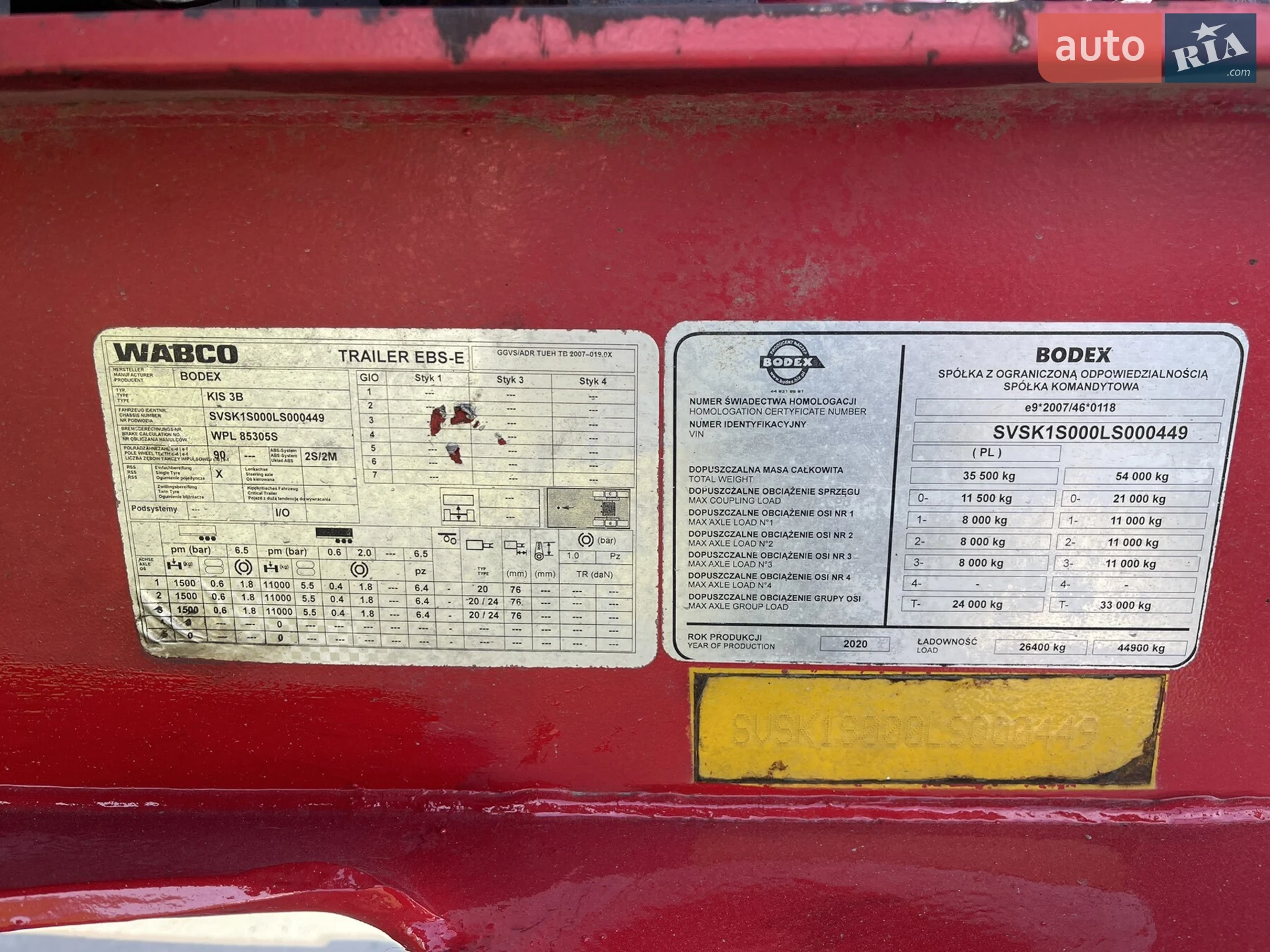 Bodex KIS 3W-S 2020 VIN SVSK1S000LS000449 фото оголошення 15 з 21