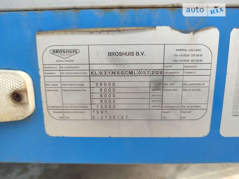 Низкорамная платформа Broshuis E-2130 1992 в Житомире