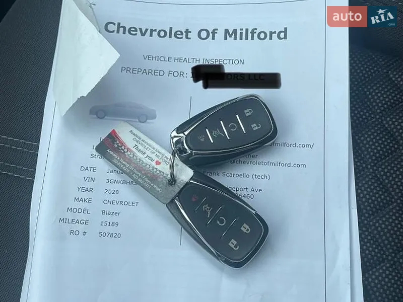 Внедорожник / Кроссовер Chevrolet Blazer 2019 в Белой Церкви документ