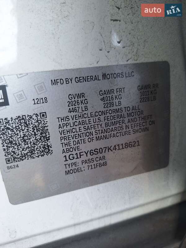 Хэтчбек Chevrolet Bolt EV 2019 в Львове фото 9 Хэтчбек Chevrolet Bolt EV 2019 в Львове