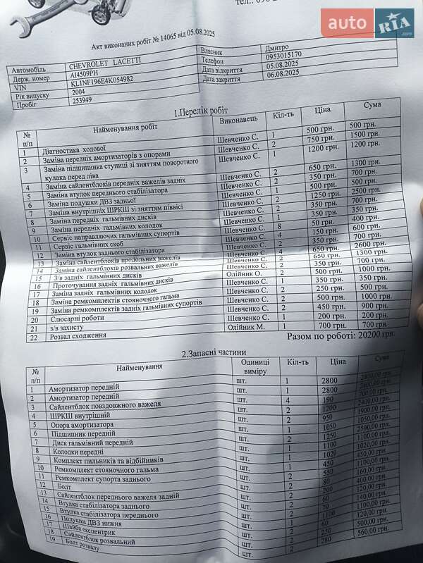 Седан Chevrolet Lacetti 2004 в Білій Церкві