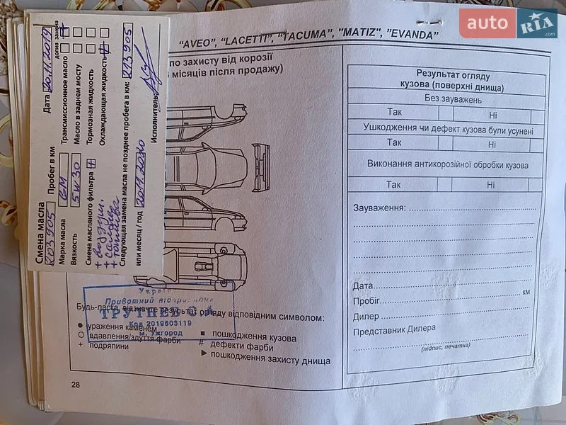 Седан Chevrolet Lacetti 2005 в Ужгороде документ