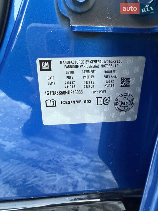 Хэтчбек Chevrolet Volt 2017 в Лозовой