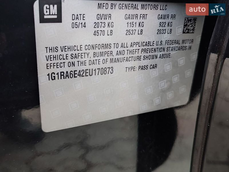 Хетчбек Chevrolet Volt 2014 в Дубні